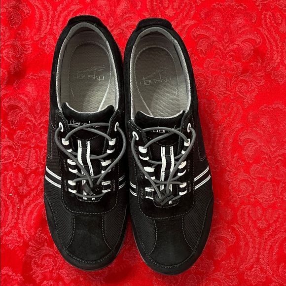 Dansko Helen Black Walking Sneakers EU 39 US 8.5-9 Suede Mesh Comfort Shoes - Picture 3 of 9